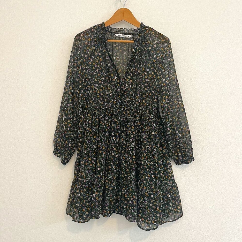 ZARA Floral Mini Dress - Size M - multicolor